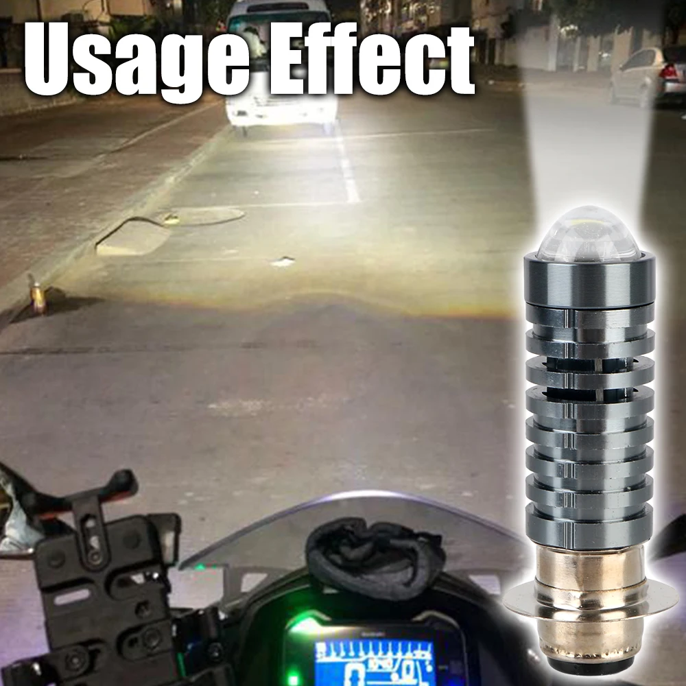 

H6 High And Low Beam Lights High Brightness LED Small Steel Cannon Spotlights Motobike Head Lamp Universal Motorcycle Headlights