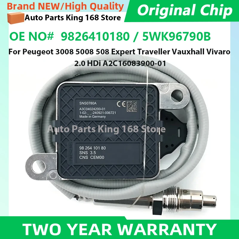 9826410180 5WK96790B A2C16083900-01 Nitrogen Oxide Nox Sensor For Peugeot 3008 5008 508 Expert Traveller Vauxhall Vivaro 2.0 HDi