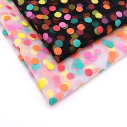 100X155 Cm Colorful Polka Dot Printed Lace Mesh Fabric Bridal Dress Wedding Decor Children's Clothing Tutu Dress Baby Shower
