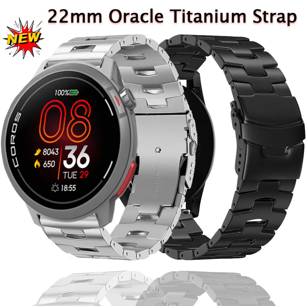22mm Oracle Titanium Metal Strap For CMF Watch 3-2 Pro Wristband For COROS APEX 4/PACE 4/3 Huawei Watch Ultimate 2 GT Runner 2