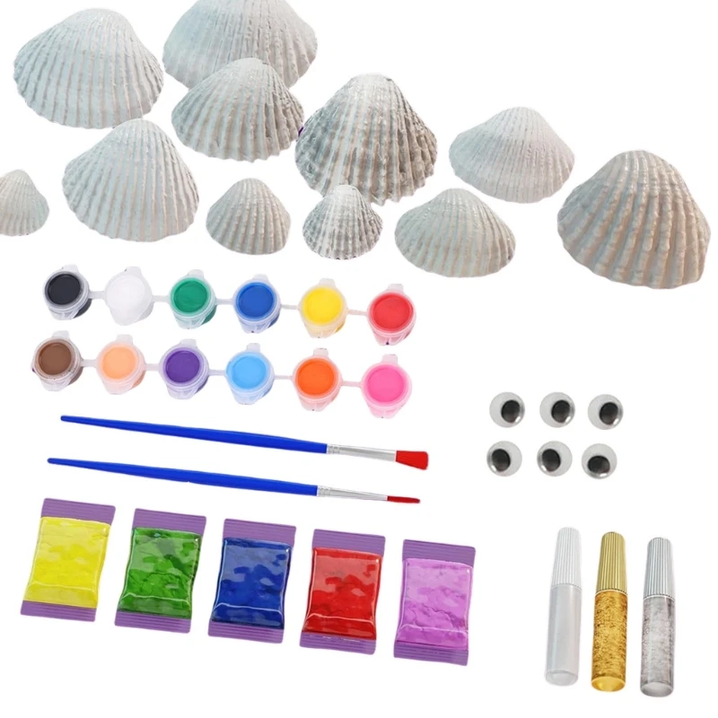 Set pittura per conchiglie mare per bambini con forniture artigianali per regali compleanno con effetto luminoso