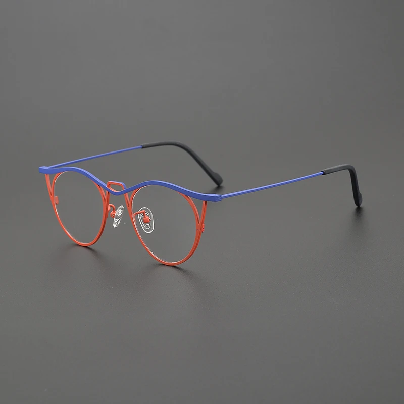 Luxury brand pure titanium pear-shaped glasses frame men\'s and women\'s trendy retro optical glasses make prescription glasses