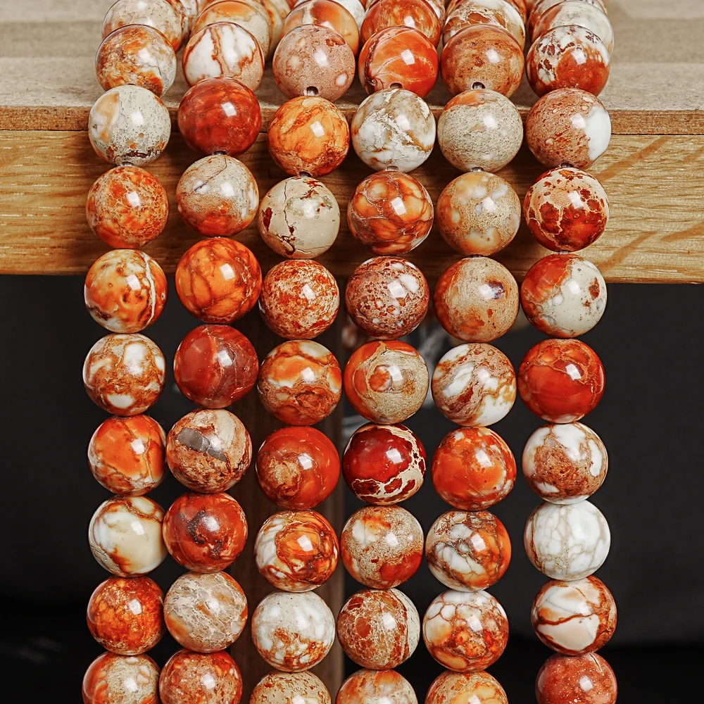 6/8/10mm Natural Red Jaspers Stone Beads Red Round Gemstone Beads For Jewelry Making DIY Bracelet Necklace Charms 15'' view 6