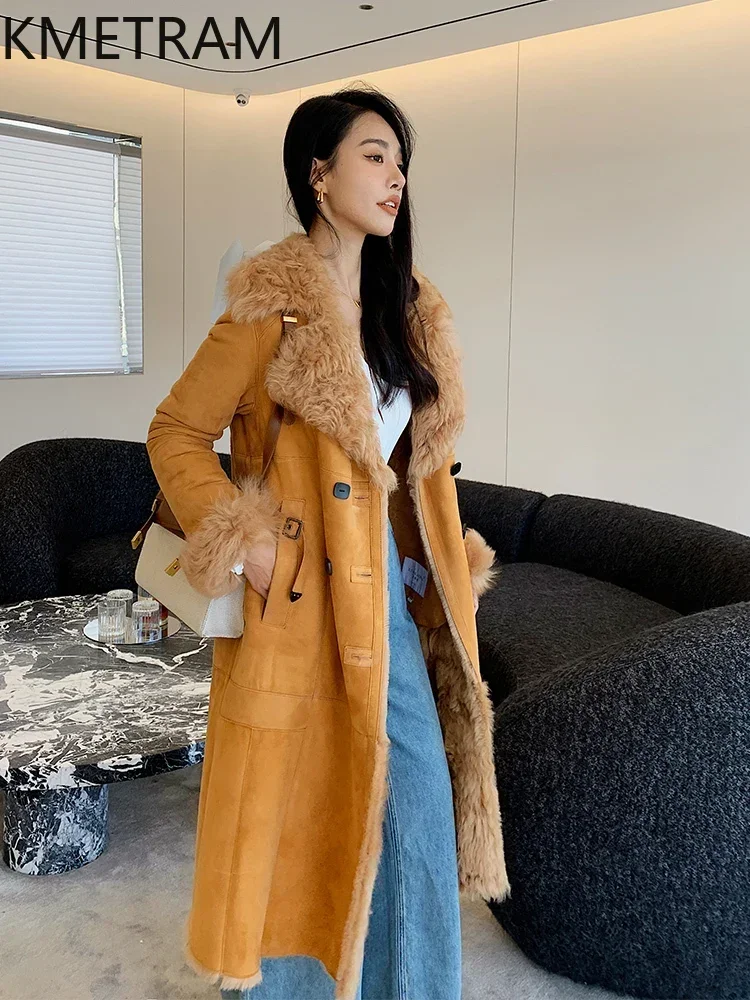 Winter Natural Sheepskin Wool Fur Jacket Luxury Long Double Faced Fur Coat Women Clothing 2024 Genuine Leather Jackets Fourrure