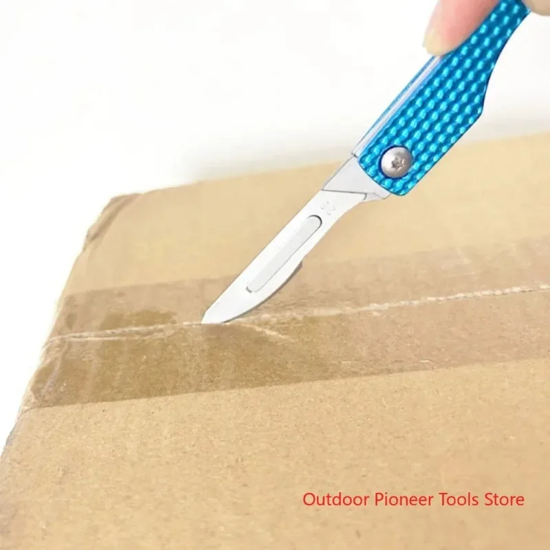 New Outdoor Camping Self Defense Box Unboxing Multi functional Knife, Comes with 10 No. 23 Blades, Keychain Mini Knife as a Gift