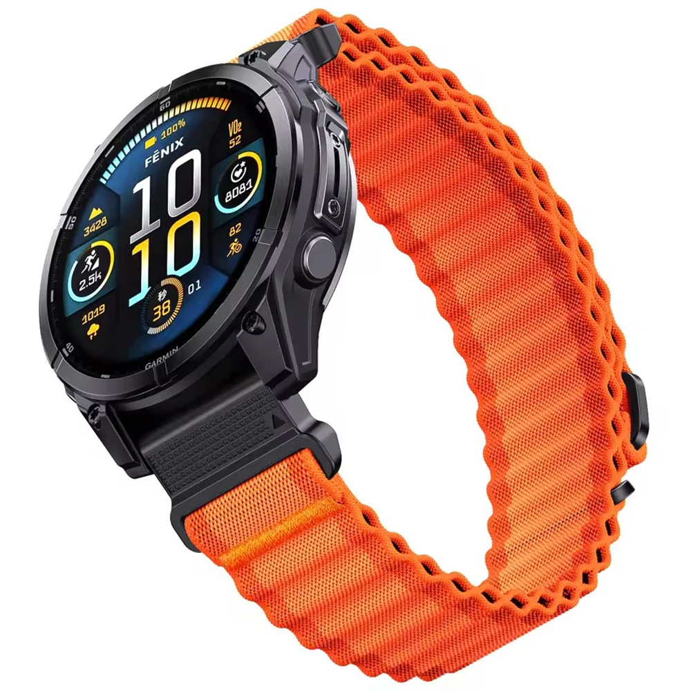 Correa de nailon para reloj Garmin Epix Pro 47mm 51mm/Fenix 8 E 7 7X 6 6X 5X/TACTIX 8/Descent G2 QuickFit 26mm 22mm