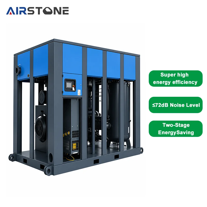 315KW 420HP Two Stage Permanent Magnet VSD Screw Air Compressor High Energy Saving Industrial Stationary Air Cooled 2 Years