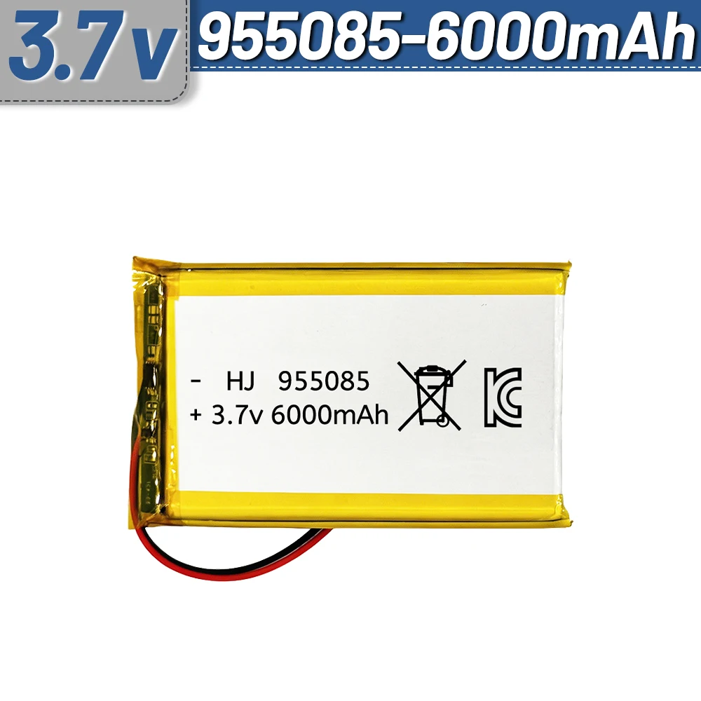 Rechargeable 3.7V 955085 6000mAh polymer lithium battery power bank PS4 thermometer and 906090 606090