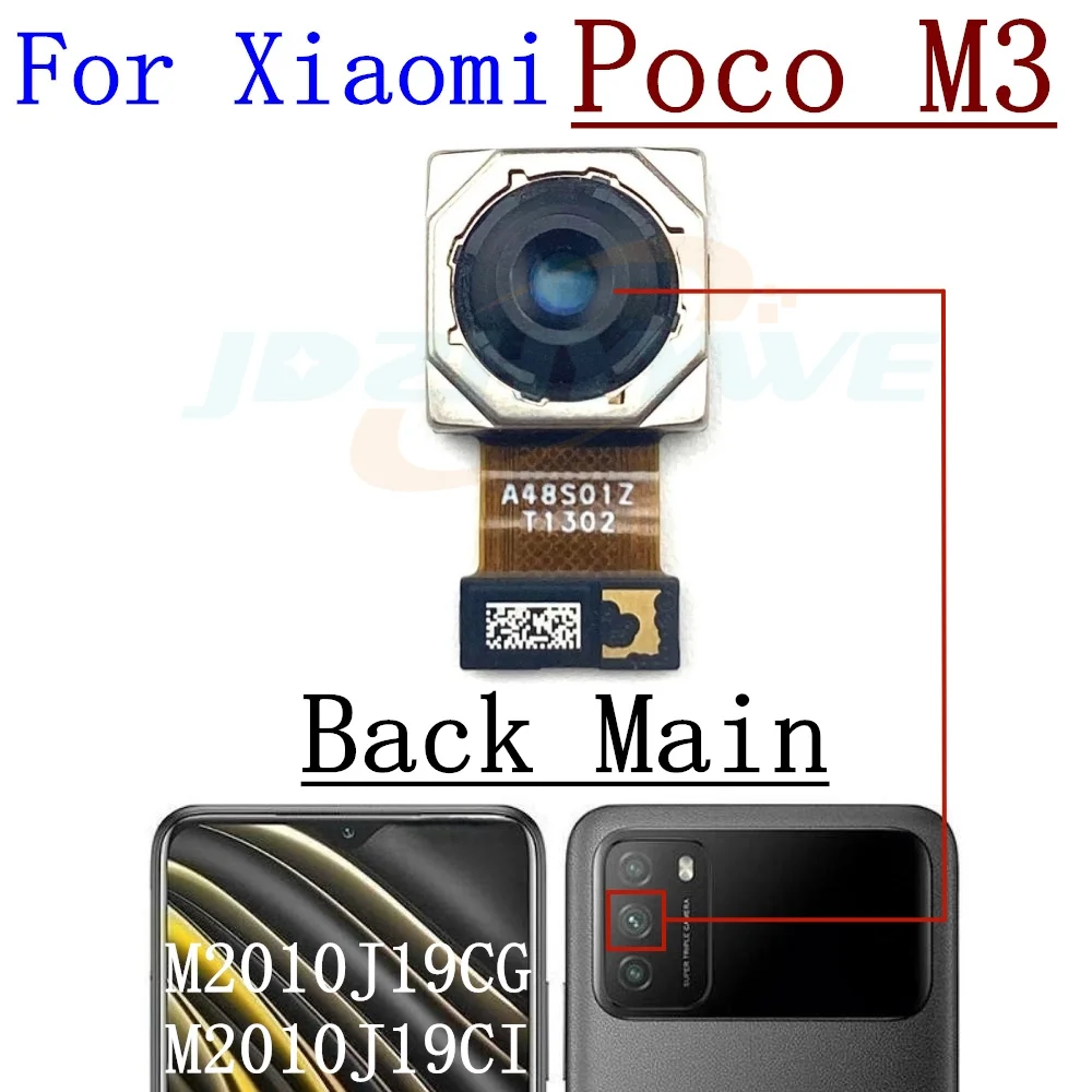 Back Front Camera For Xiaomi Mi Poco M5 M5s M4 M3 Pro C50 C55 Backside Selfie View Rear Camera Module Repair Spare Part