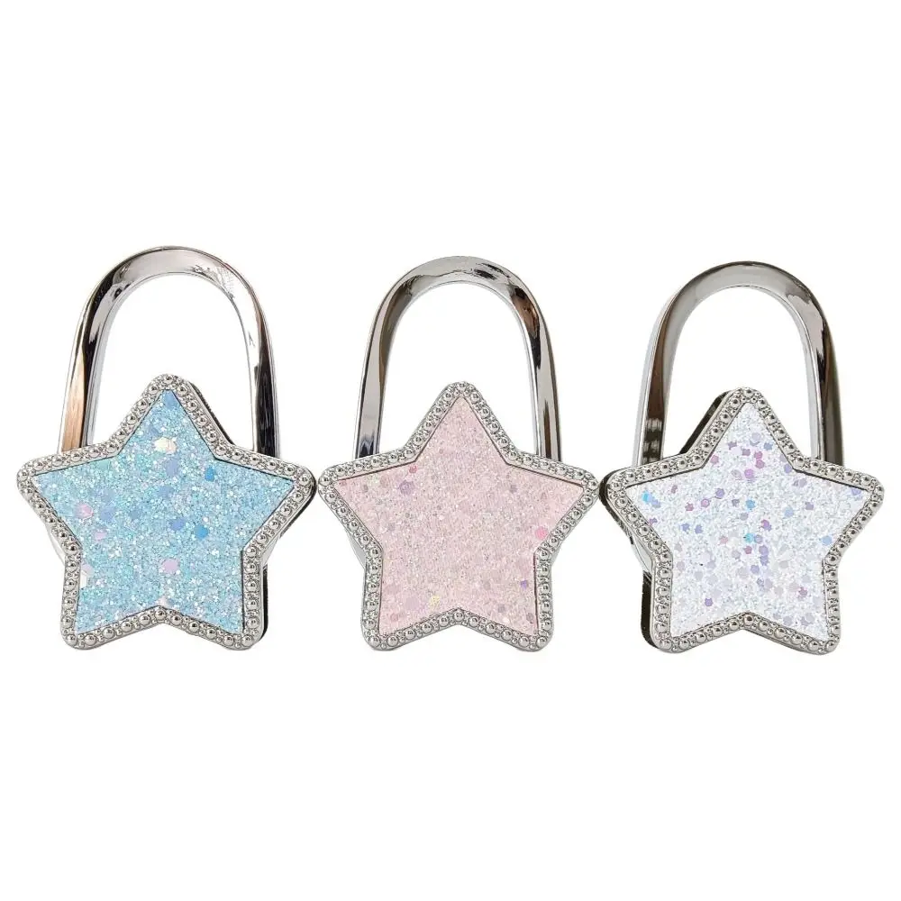 Fashion Five-point Star Purse Hook Alloy Foldable Purse Holder Creative Portable Handbag Hook for Women