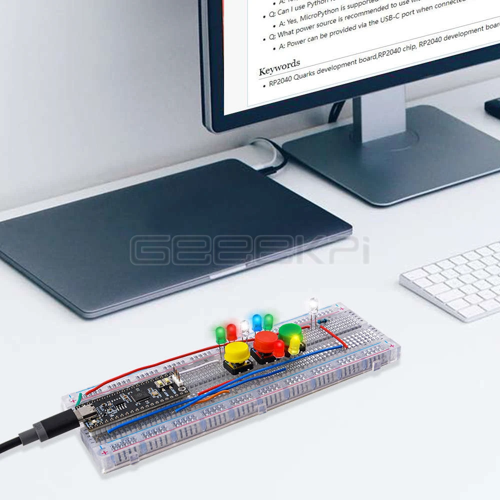 Geeekpi RP2040 Plus 4MB/8MB Mismo Pinout que la placa de desarrollo del microcontrolador Raspberry Pi Pico