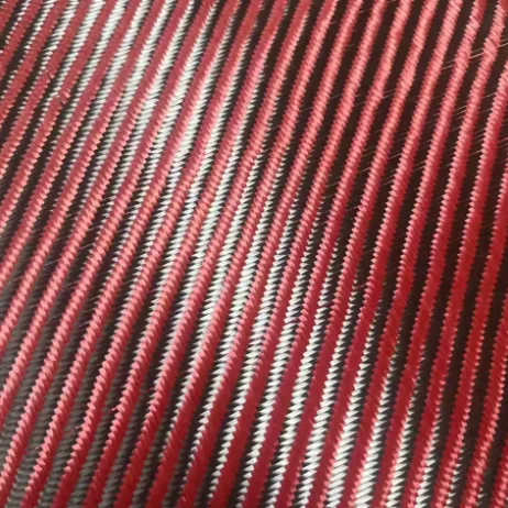 3K 240gsm 4 × 4 red blue Kevlar and carbon fiber blended twill fabric 40