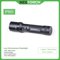 Nextorch  P80 1600 lumensRechargeable high brightnes Tactical Flashlight , LED Law Enforcement Outdoor Sports Fishing Camping