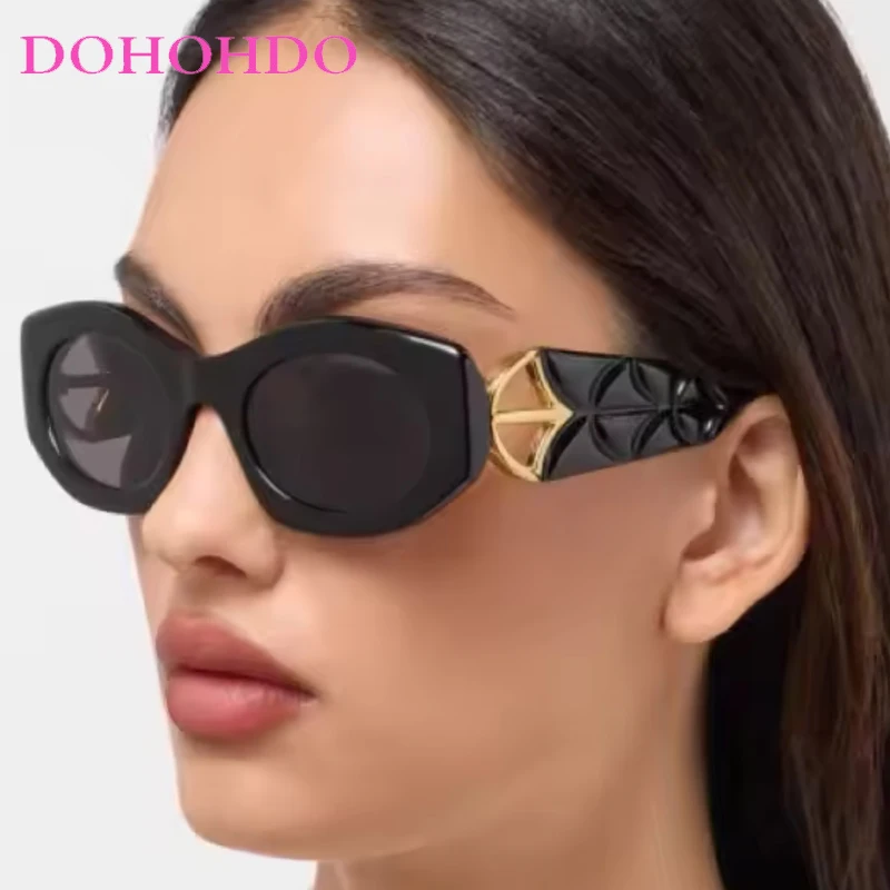 

New Luxury Vintage Cat Eye Women Men Sunglasses Outdoor Fashion Designer Eyeglasses Summer Traveling Driving Shades Female UV400