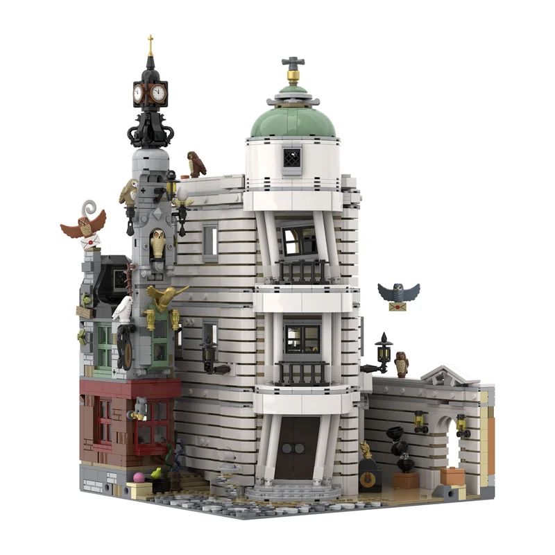 3270pcs MOC Gringotts Wizarding Bank Modification Owl Post Model Building Blocks Architecture Brick Idea Christmas Gift Toys