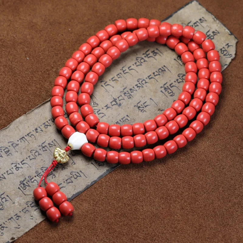 

Momo Color High Imitation Coral Necklace Straight Cut Old Beads Multi-Circle Bracelet Sea Sweater Chain Factor