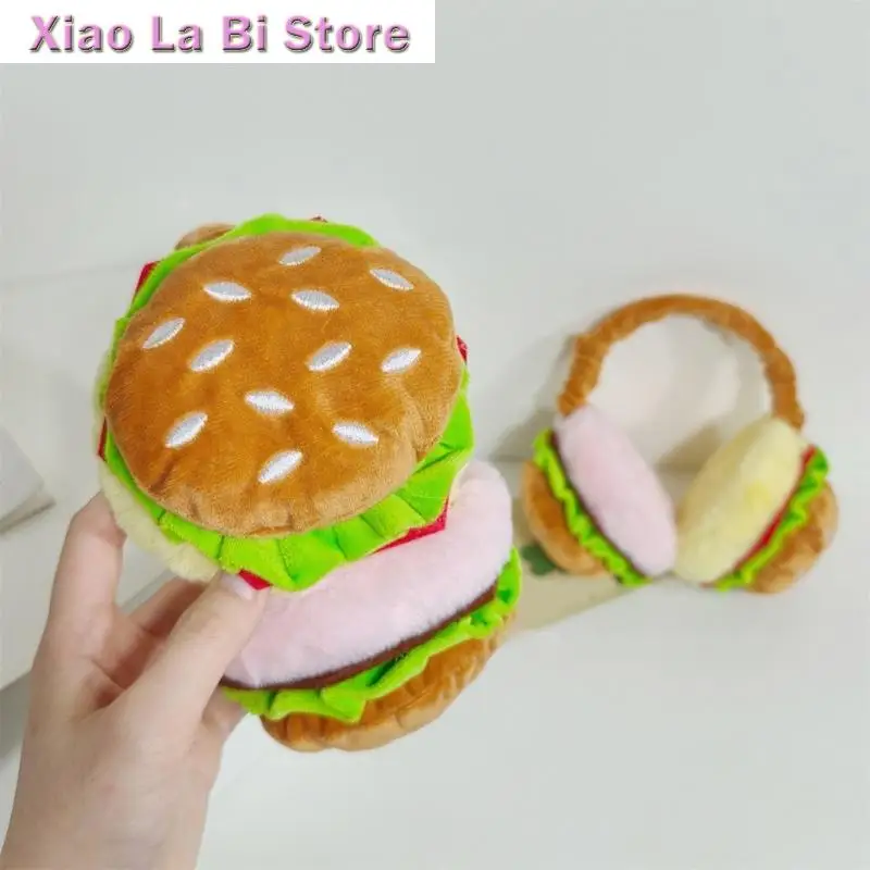 XXFD الرسوم المتحركة Hamburger Ambuffs أغطية رأس دافئة وعصرية الأذن أكثر دفئا بارد ركوب الدراجات الرياضية
