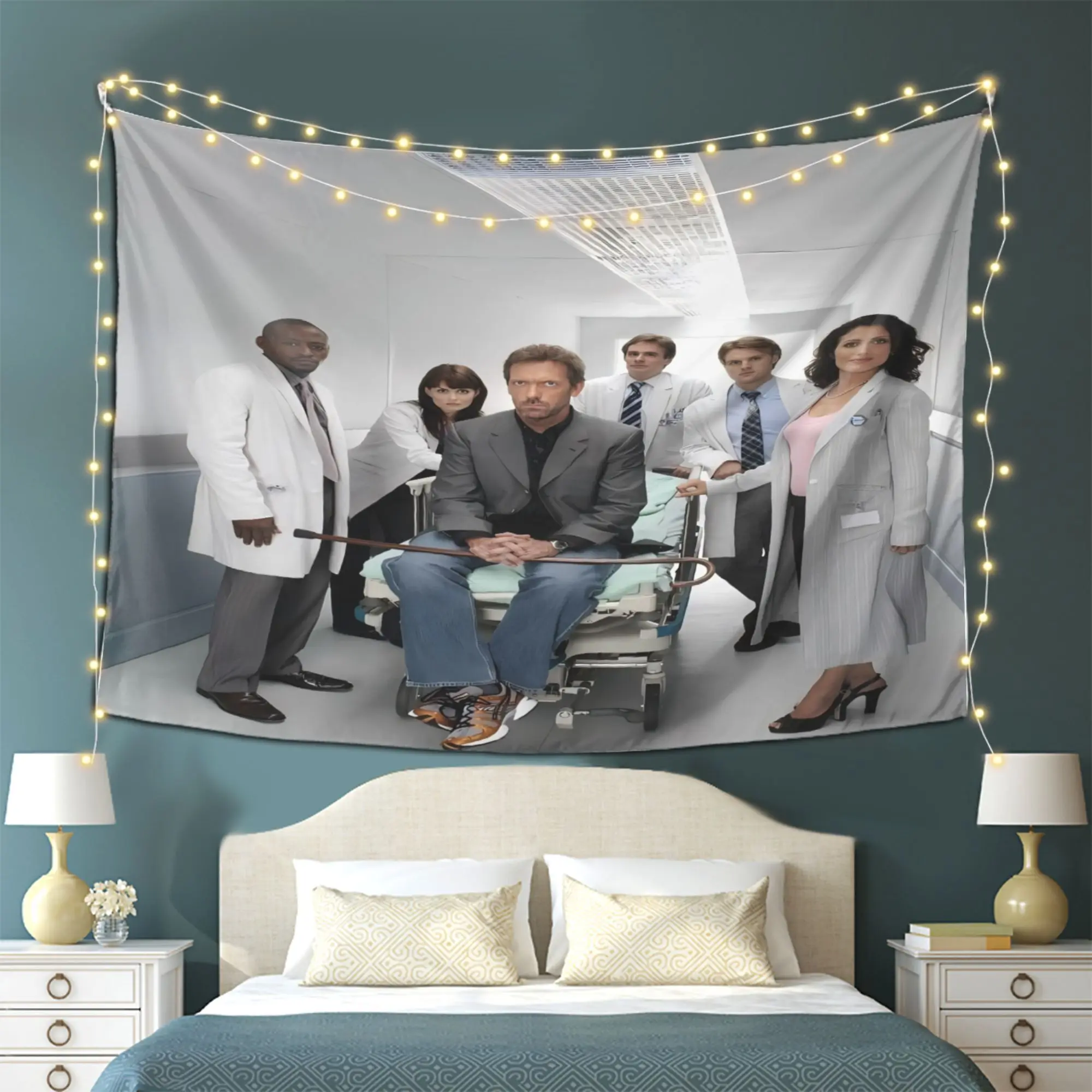 Dr. House TV Show Theme Wall Tapestry Aesthetic Room Decor Room Decoration Items Cool Room Stuff Items Room Accessories