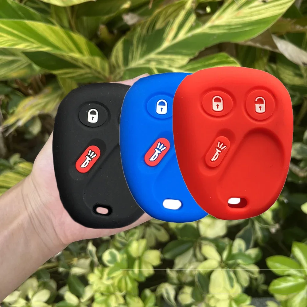 3 Button Silcione Car Key Cover Case Keychain Accessories for Chevrolet S10 Silverado Suburban Tahoe for GMC Sierra Sonoma Yukon