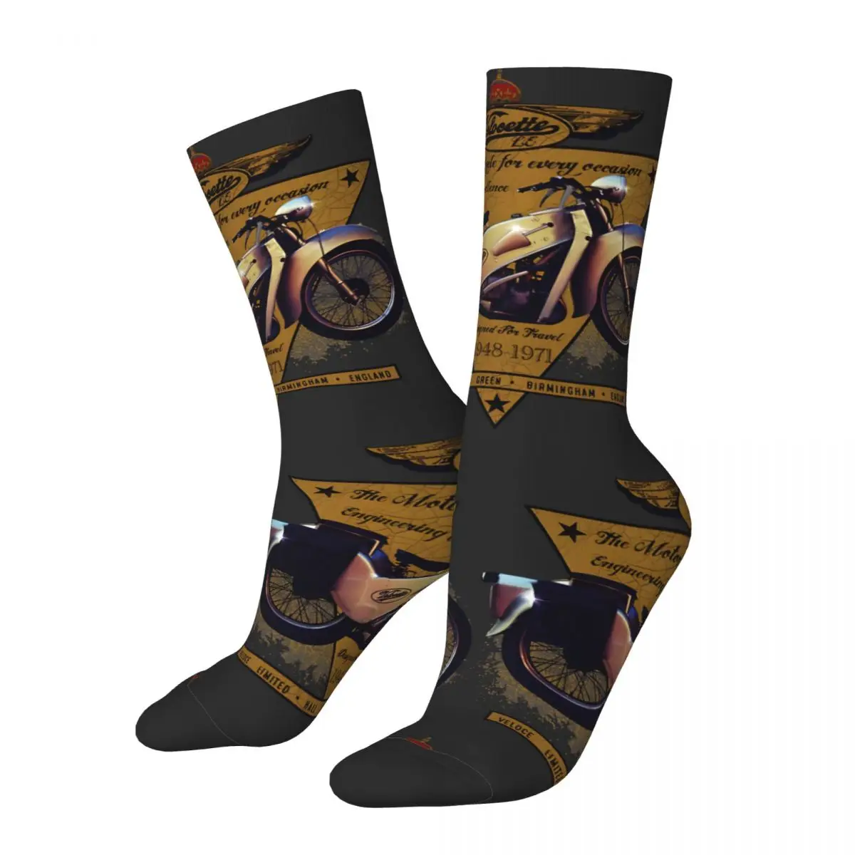 Hip Hop Retro Impressive Crazy Men's compression Socks Unisex Velocette Harajuku Seamless Printed Funny Novelty Happy Crew Sock