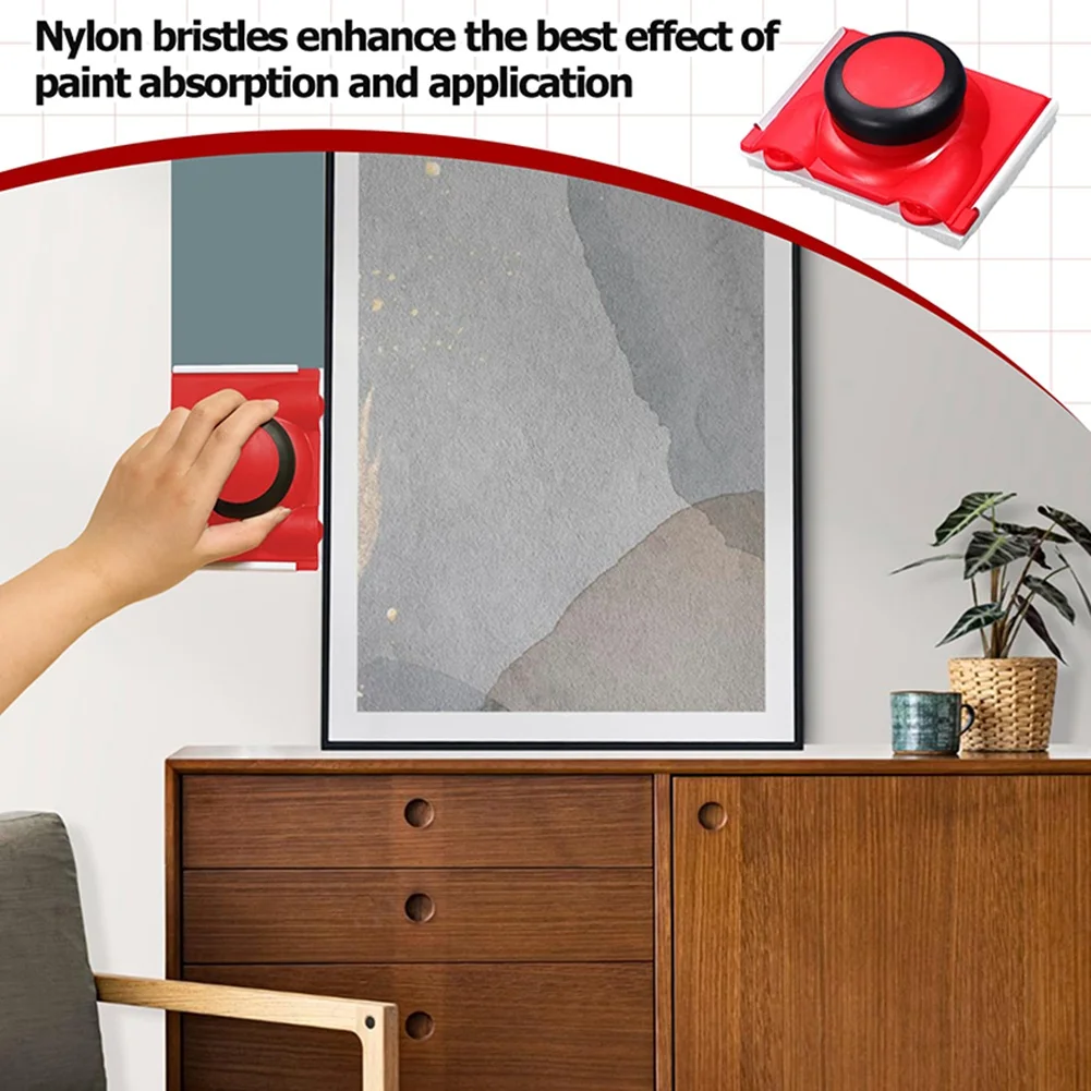 2PCS Paint Pads for Walls and Ceilings Cutting in Tool Nylon Bristles Paint Pad Handhold Paint Edger for Cutting in Tool