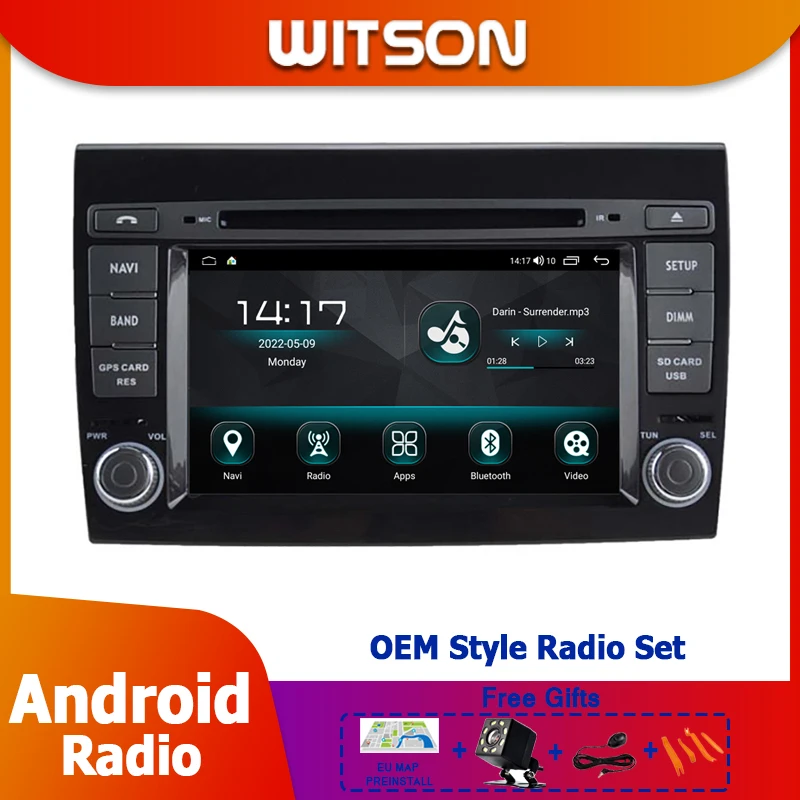 

7" Android Radio Car Stereo GPS NO DVD loader For Fiat Bravo 2007-2012 Multimedia Stereo GPS CarPlay Player