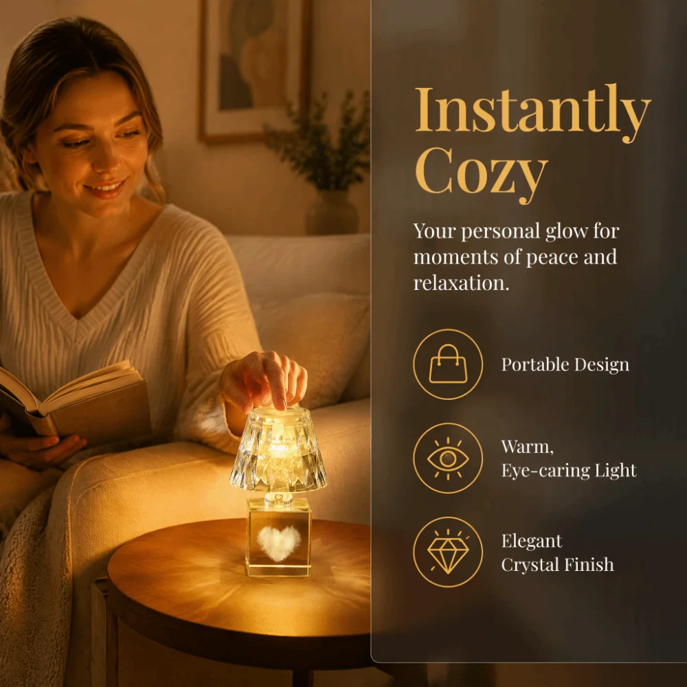 LED Modern Crystal Table Lamp Acrylic Transparent Crystal Diamond Desk Lamp Whale Love Bedside Night Light KTV