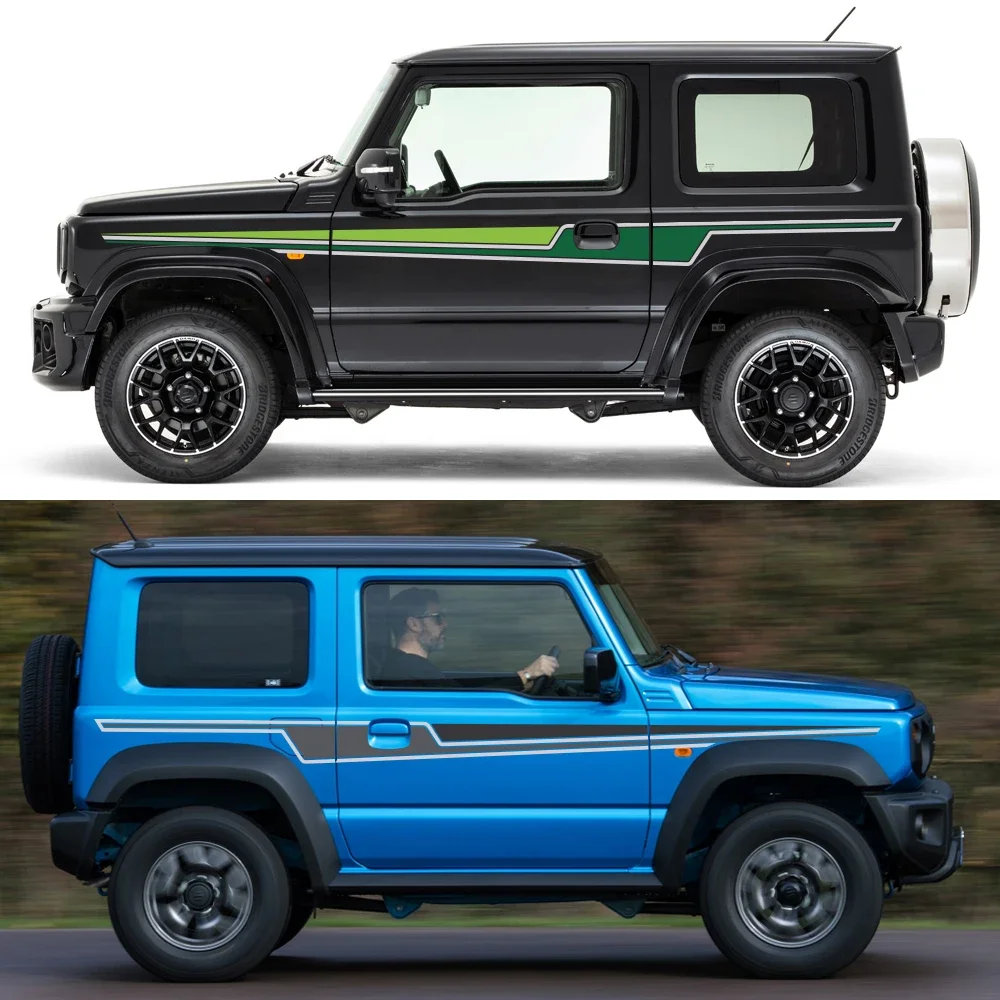 

Комплект наклеек в полоску Auto Boby для SUZUKI JIMNY JB64W JB74W, боковые наклейки на дверь автомобиля, водонепроницаемая виниловая пленка, автомобильные аксессуары