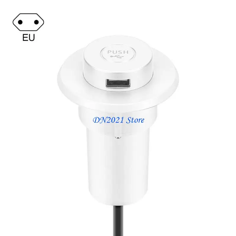 F3KE US/EU Plug Desk Hole Embedded USB Lifting Extension Hub Laptop Computer Peripheral USB Adapter for Mouse