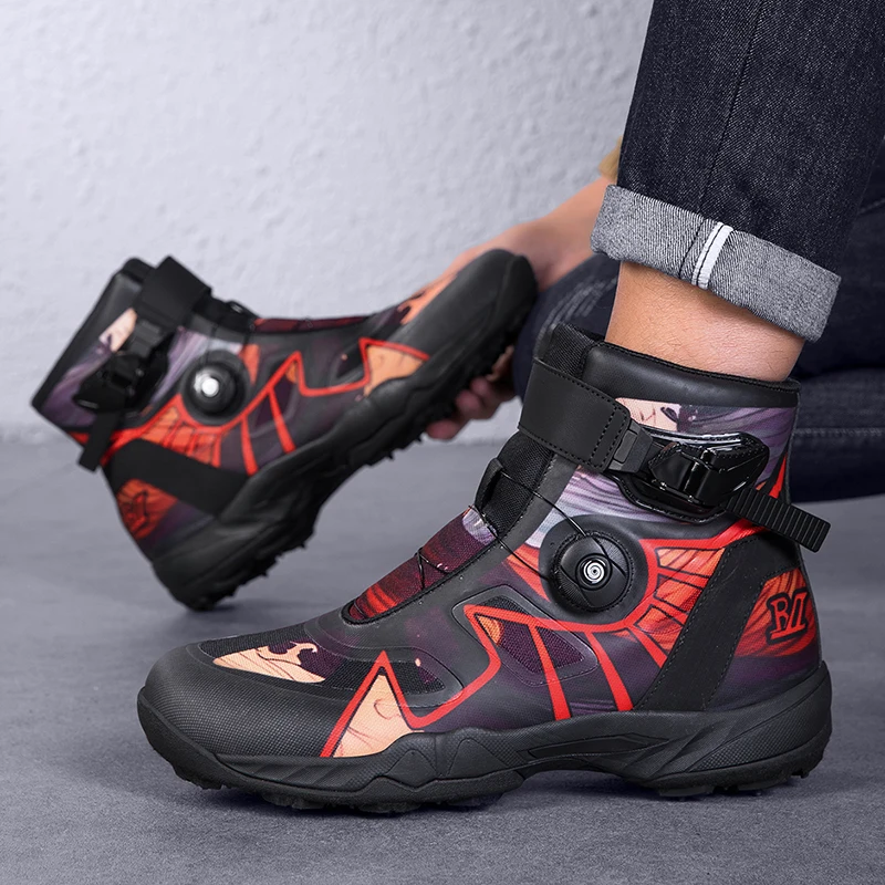 Motorcycle Boots Men Motor Motorbike Riding Shoes Anti-fall Motorcycle Shoes Motocross Off-Road Racing Boots Botas Para Moto