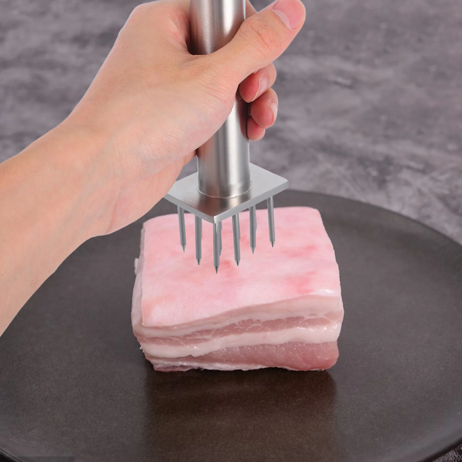 

Stainless Steel Meat Tenderizer with 12 Needles - Heavy Duty Manual Hammer Mallet for Enhancing Marinade Absorption in Beef