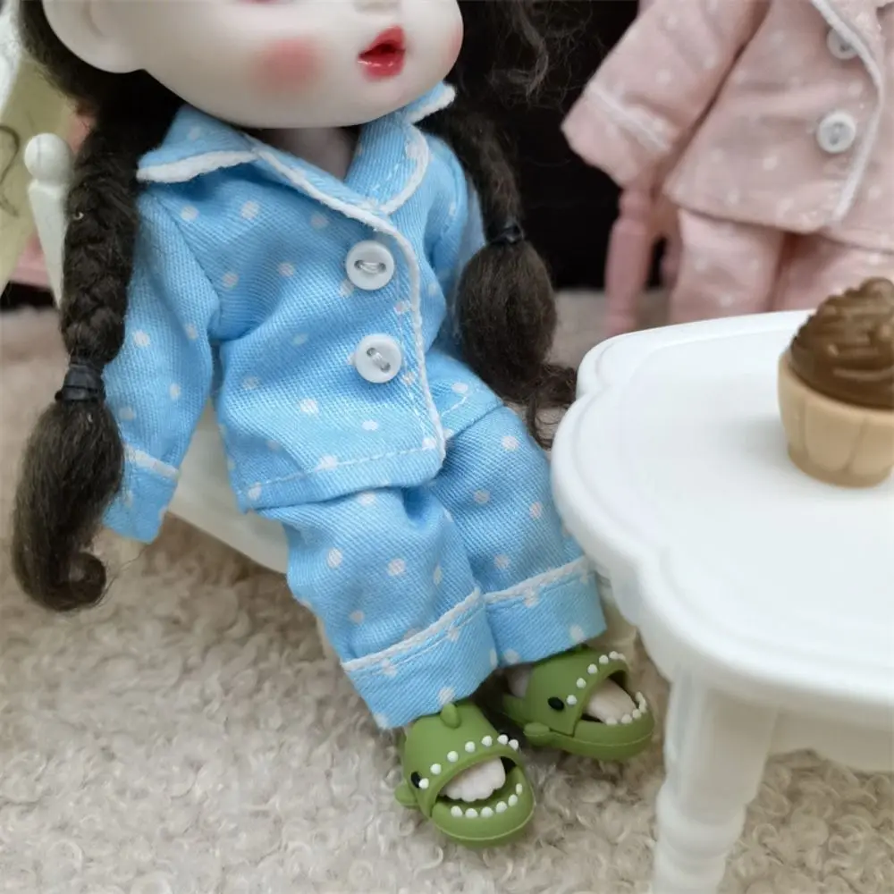 Playing House Shirt Pants Doll Pajamas Eye Mask Dress Up Ob11 Sleep Clothes Cute Changing Obitsu 11 Clothes DIY Toy