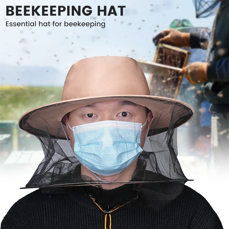 1pc Beekeeping Protector Cap Anti bee Hat Mosquito Bee Insect Net Veil Head Face Protector Beekeeper Equipment view 6