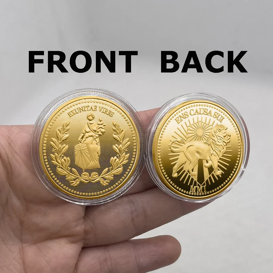 Beautiful Fine Quality Gold or  Silver Plated Coin Liberty and lion Coin for Collection