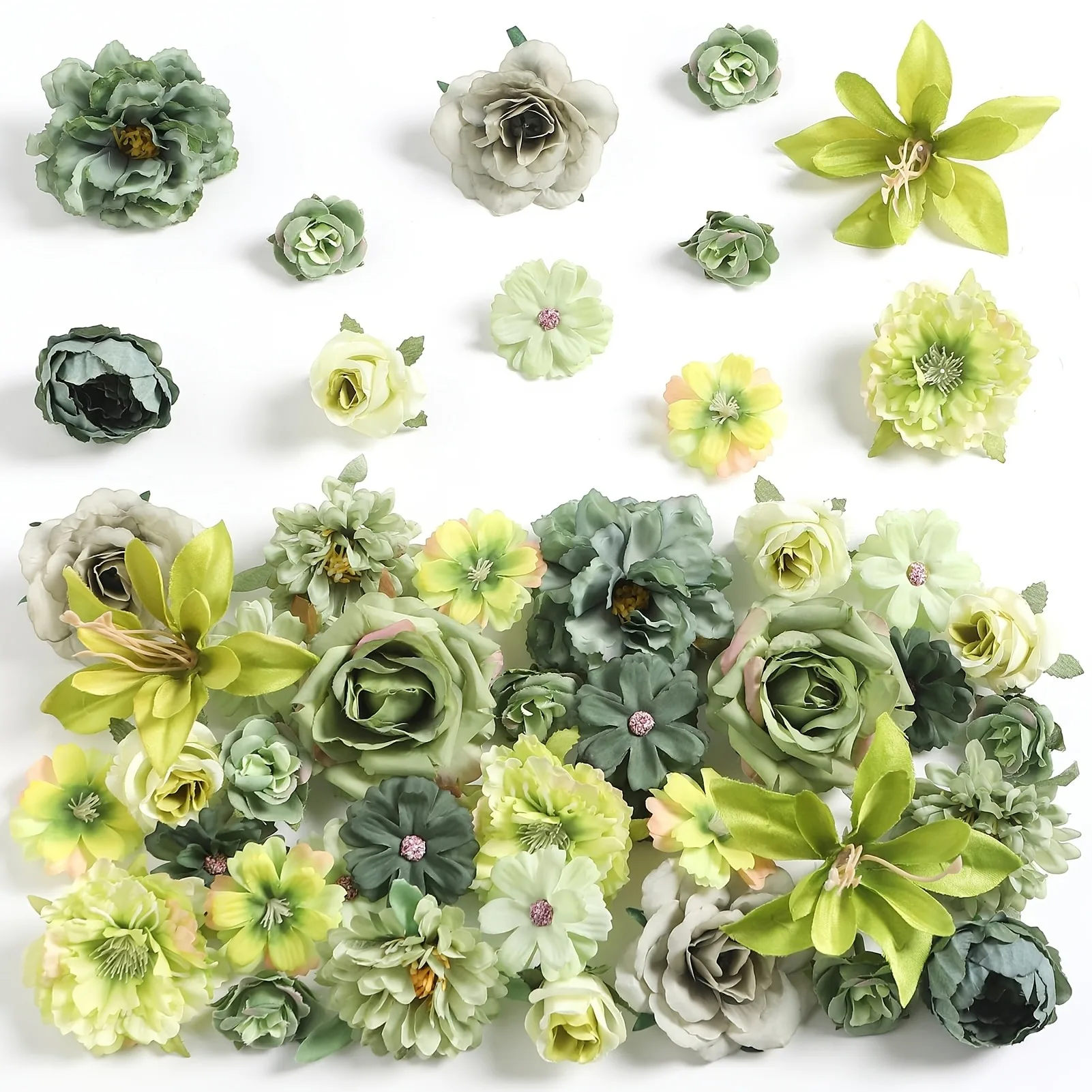 47 Stück gemischte künstliche Blumen aus Seide, künstliche Blumen für Heimdekoration, Hochzeitsdekorationen, Ornamente, DIY-Bastelgeschenke, Girlanden-Zubehör – Detail 12