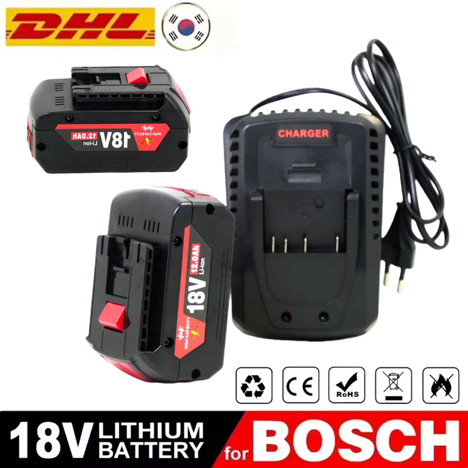 

❤️‍100% original-for Bosch 18V battery,12000mAh backup batteries, Draadloze professional system BAT609BAT618 GBA80 tools