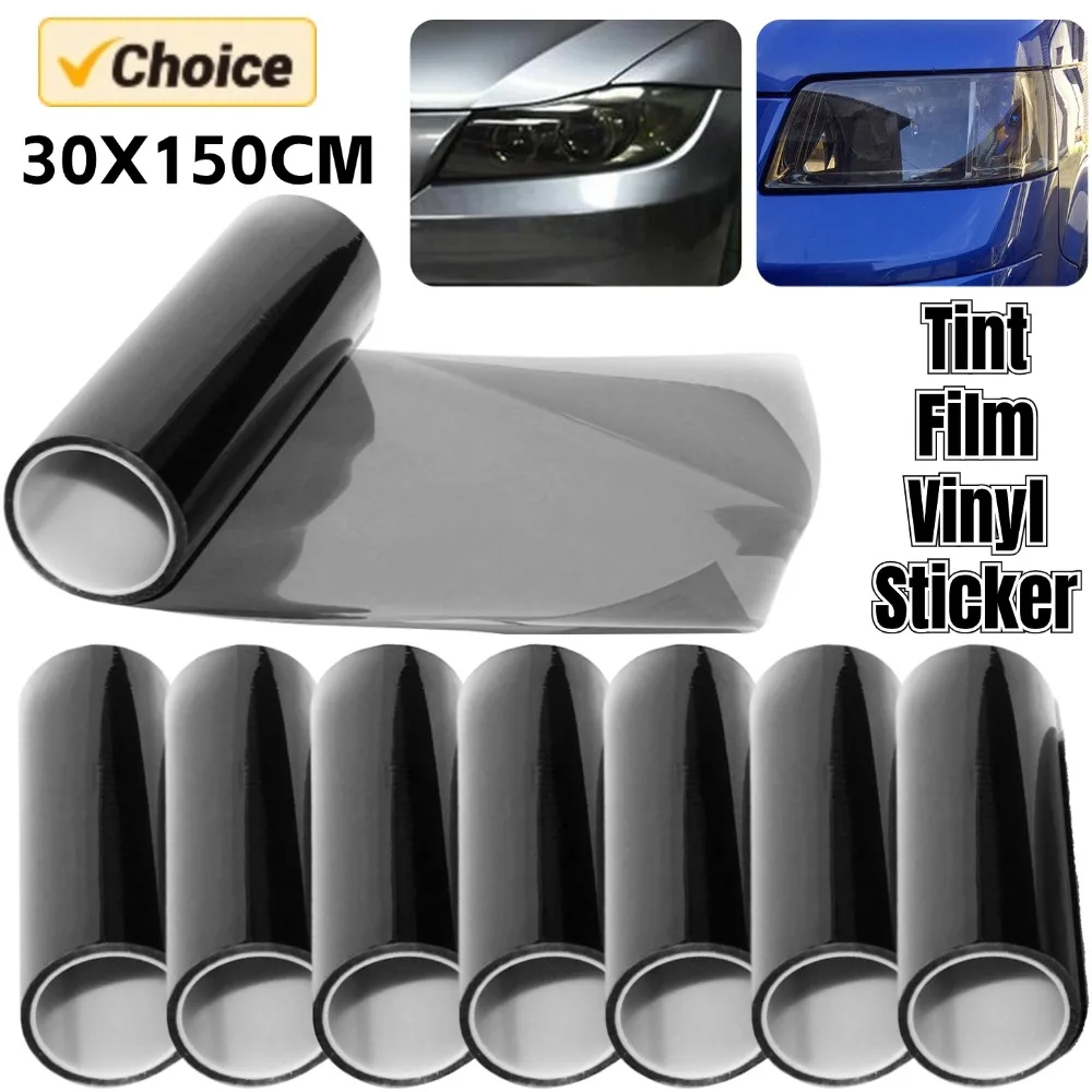 Light Black Smoke Tint Film Vinyl Sticker 30 X150cm Headlight Taillight Car Vinyl Wrap Cover Film Foil Sticker Cover Car Styling