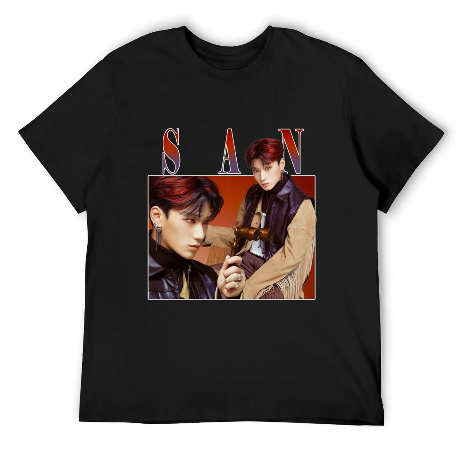 San Ateez T-Shirt aesthetic clothes boys whites sweat oversized t shirt men t shirts