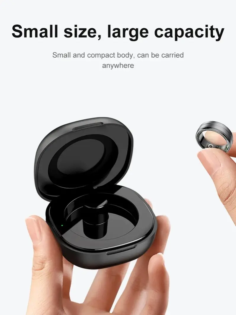 R06 anel inteligente com caso de carregamento 5atm à prova dwaterproof água monitor freqüência cardíaca esporte rastreador fitness pressão arterial oxigênio anel inteligente