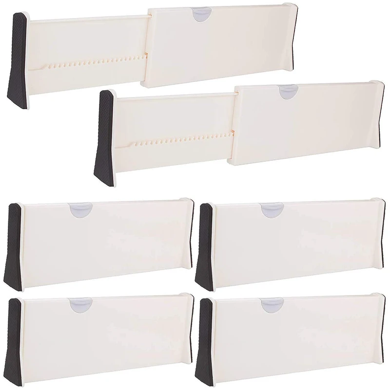 

NEW-Adjustable Drawer Dividers - 17 Inch Expandable Drawer Organizers Set Plastic Drawer Separator Suitable For Kitchen Bathroom