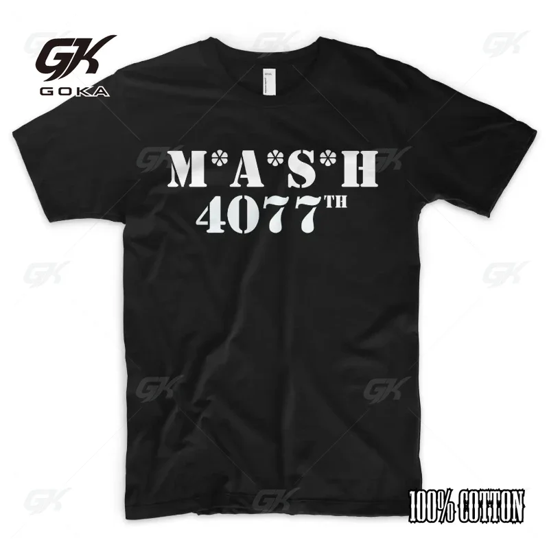 MASH 4077TH T-Shirt Top M A S H 4077 Military Army Green United States Marine Corps Royal Air Force Vintage Print T-Shirt