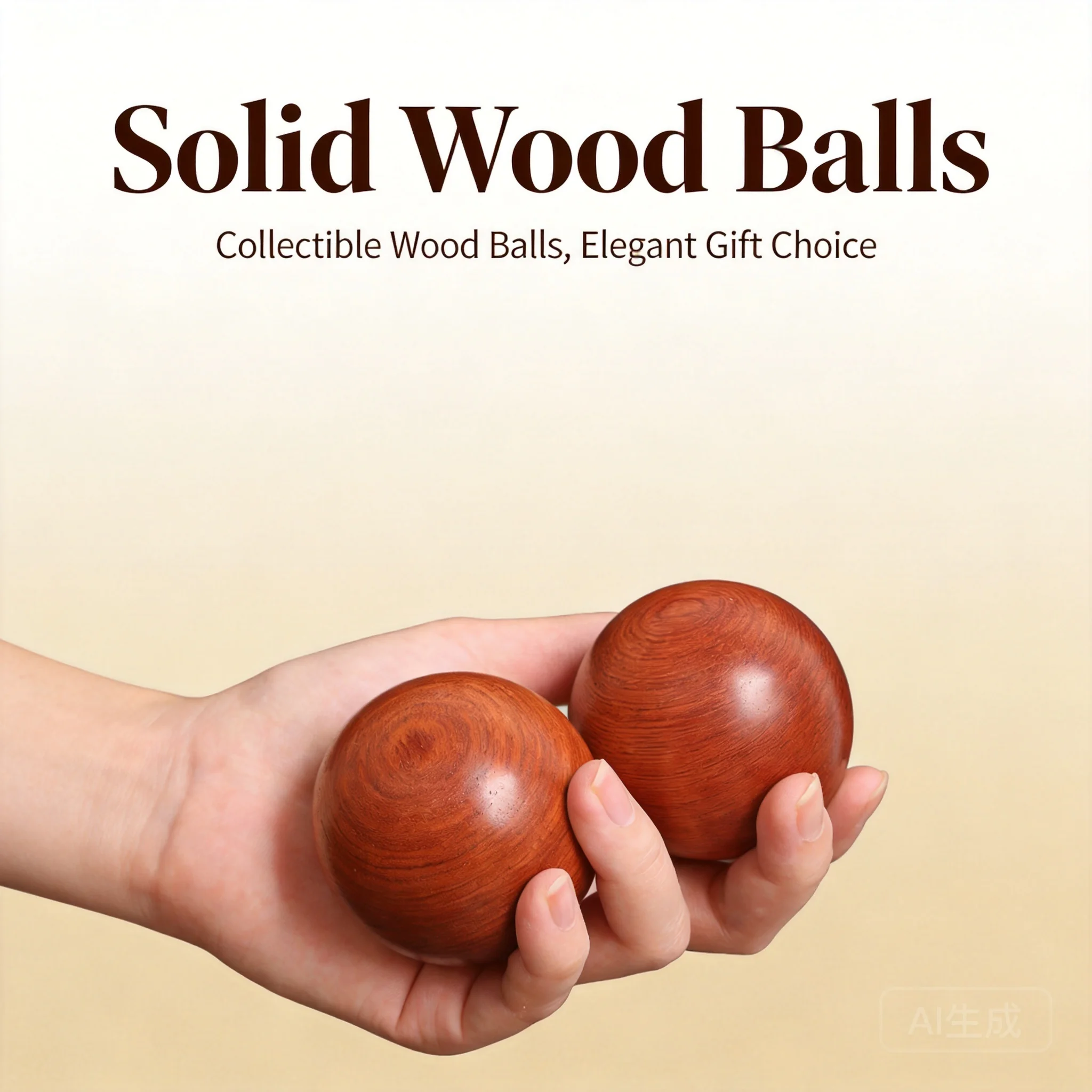 

Chinese Style Auspicious Lucky Rosewood Hand Exercise Balls 2 Pieces Traditional Blessing Good Fortune Massage Balls For Elderly