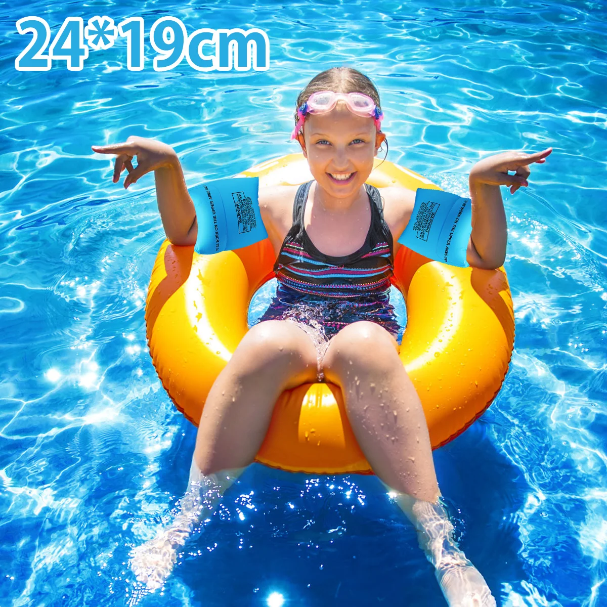 Inflatable Swimming Arm Rings Portable Floating Circle Sleeves Arm Rings Pool Buoy Armbands Swimming Accessories for Kids Adult