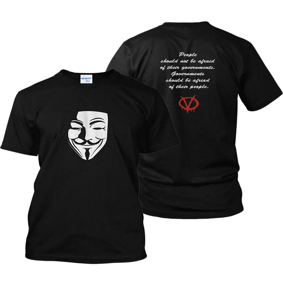 

Customize T Shirts V For Vendetta T-Shirt Anarchy 99% Fawkes Anonymous Rally T Shirt Tee Shirt Custom Aldult Teen Unisex