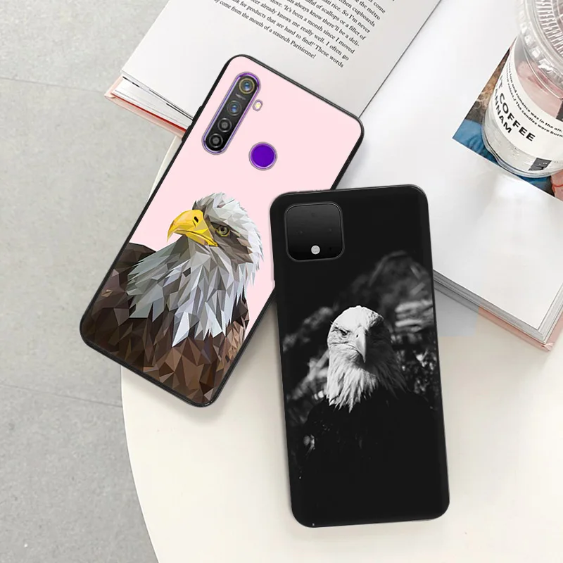 Phone Case for Pixel 8 Pro 8a 7a 6a 7 6 Motorola G200 Edge 40 30 20 One Fusion Cool Eagle Animal Soft Black Anti-Drop Cover