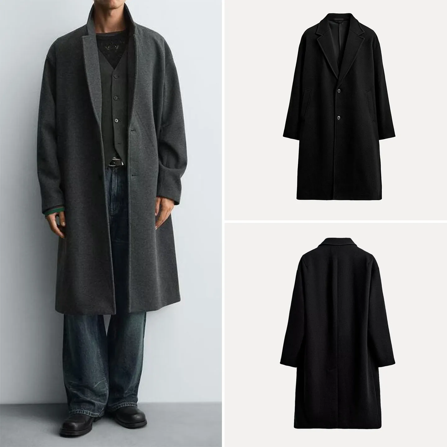 

Faionable Urban Men's Slim Fit Commuter Jaet Simple Personali Sle Autumn New Arrival Woolen Coat ZDATA Brand