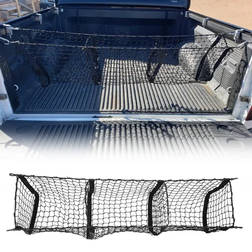 Imagen 1 del producto Red de carga para camioneta, organizador de almacenamiento de carga para maletero de cama, red de carga de malla, accesorios interiores para cama de camión, juego de almacenamiento trasero de coche