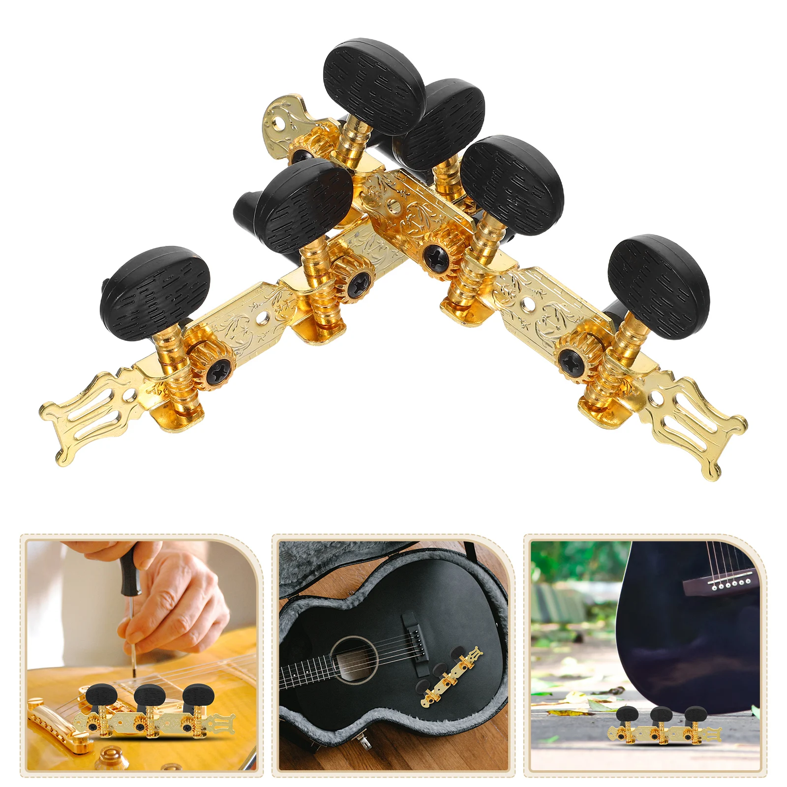 

2 Pcs Guitar Accessories Acoustic Peg Bass Tuners Parts Tuning Pegs Gear Replacement Iron Ukulele