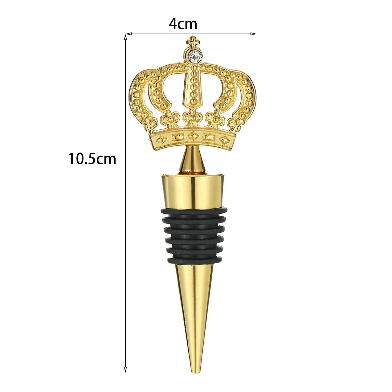 2 Pcs Alloy Crown Wine Stopper, Fresh Sealing Bottle Plug, Crown Structure, Zinc Alloy, for Home Red Wine Champagne