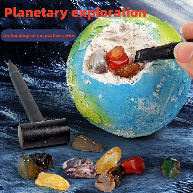 Children Archaeological Digging Toy Treasure Planet Gem Ore Exploration of The Solar System Mining Science Educational Toys gift